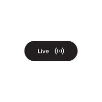 Live video, streaming button icon vector. Social media element vector