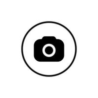 Camera, Capture Icon Vector in Line Circle Button
