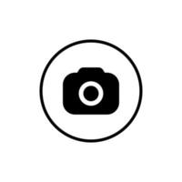 Camera, Capture Icon Vector in Line Circle Button