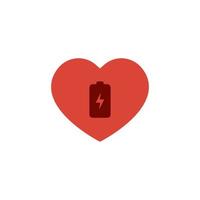 Battery Charging Icon in Love Shape. Battery Health Sign Symbol vector