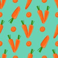 Cute carrot seamless pattern. Flat vector illustration.