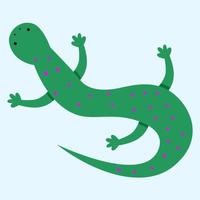 Vector illustration of a green lizard in a flat style