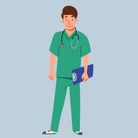 el personaje de un médico europeo de larga duración. vector