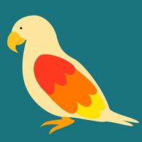 Vector illustration of a yellow parrot in a flat style