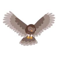 Vector illustration of an owl in flight in flat style