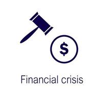 Financial crisis concept. market fall . money loss symbol. dollar crash icons. vector