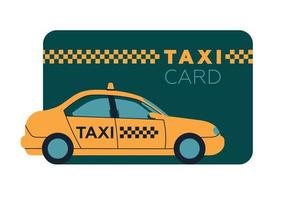 Taxi. Yellow car. Business card concept. Vector image.