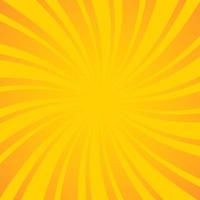 Background of twisted sunburst. Swirl yellow design with orange stripes. vector