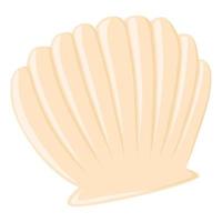 Cute empty seashell flat vector isolated illustration