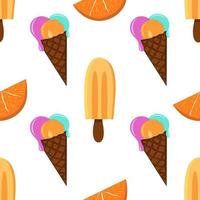 Colorful ice cream summertime vector seamless pattern