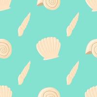 Empty seashell flat vector seamless pattern background