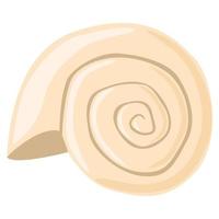 Cute empty seashell flat vector isolated illustration