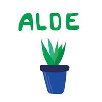 ilustración vectorial planta aloe f estilo doodle vector