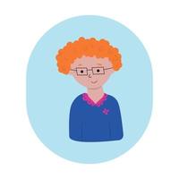 vector illustration of an elderly woman