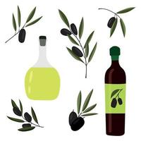 vector illustration set of olives