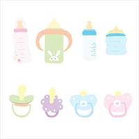 set of  pacifier and bottle vector