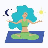 vector illustration of a rgirl meditating