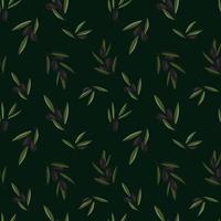 vector seamless pattern of olive branches