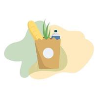 vector illustration of package with groceries