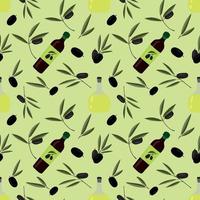 vector seamless pattern of olive branches