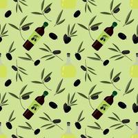 vector seamless pattern of olive branches