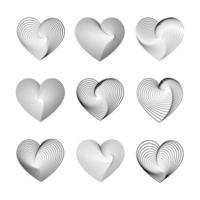 Heart Shape With Abstract Line Texture Vector