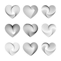 Heart Shape With Abstract Blend Texture Vector Set