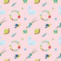 Spring seamless pattern. Flat vector illustration
