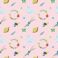 Spring seamless pattern. Flat vector illustration