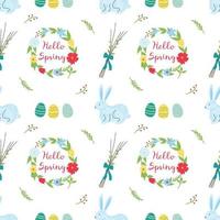 Spring seamless pattern. Flat vector illustration