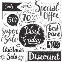 Sale hand lettering. Shop dicount, grunge style sale tags, banners. Black and white vector