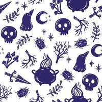 Decorative Seamless Pattern with Mystic Symbols vector