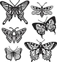 conjunto de vectores de mariposas gráficas decorativas