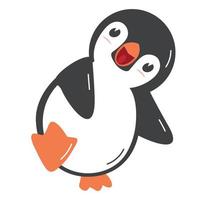 estilo plano de dibujos animados lindo pingüino vector