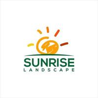 sunrise logo simple modern with colorful vibrant vector