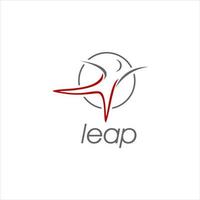 leap abstract outline stick figure vector