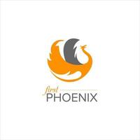 logotipo de phoenix volador animal simple vector