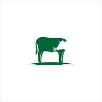 Organic farm cattle logo simple modern vector