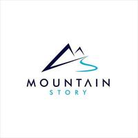 logotipo de montaña borde afilado simple vector