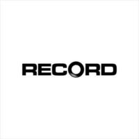 simple record typography in black color vector