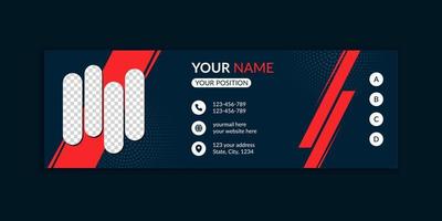 Dark color corporate email signature and email footer template design vector