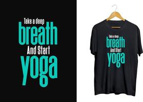 diseño de camiseta de yoga de respiración, vector de camiseta de yoga tipográfica, camiseta del día mundial del yoga