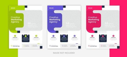 Creative corporate flyer design template set, Modern business leaflet, poster layout vector