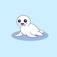 Cute cartoon Harp Seal. Vector illustration