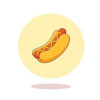 Cute hot dog cartoon. Food vector illustration