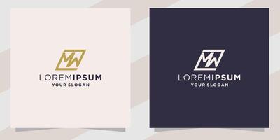 lettter mw wm logo template vector