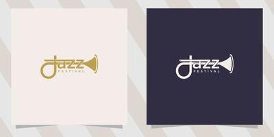 saxophone with jazz festival logo template