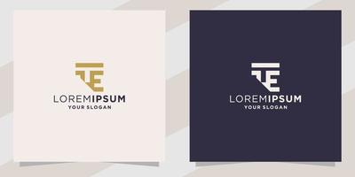 lettter te logo template vector