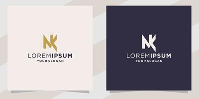 letter nk kn logo template vector