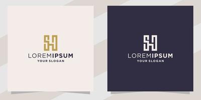 lettter sh hs logo template vector